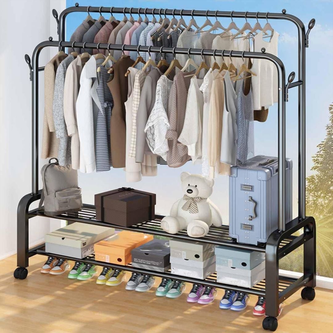 Clothes Hanging Stand with Shelves 140 CM product thumbnail 17