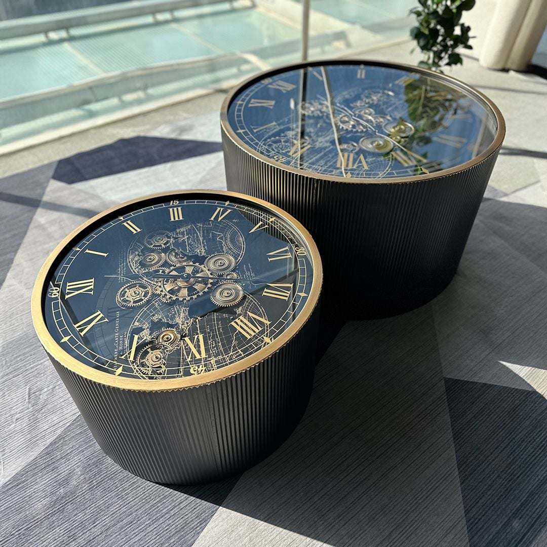 طقم طاولات بتصميم تروس ساعة فني فاخر - 1