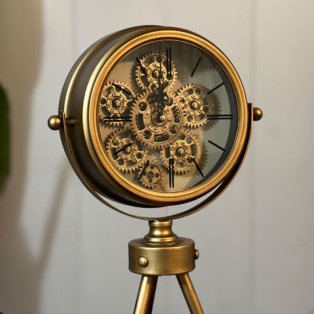 Golden Gear Art Table Clock - 7