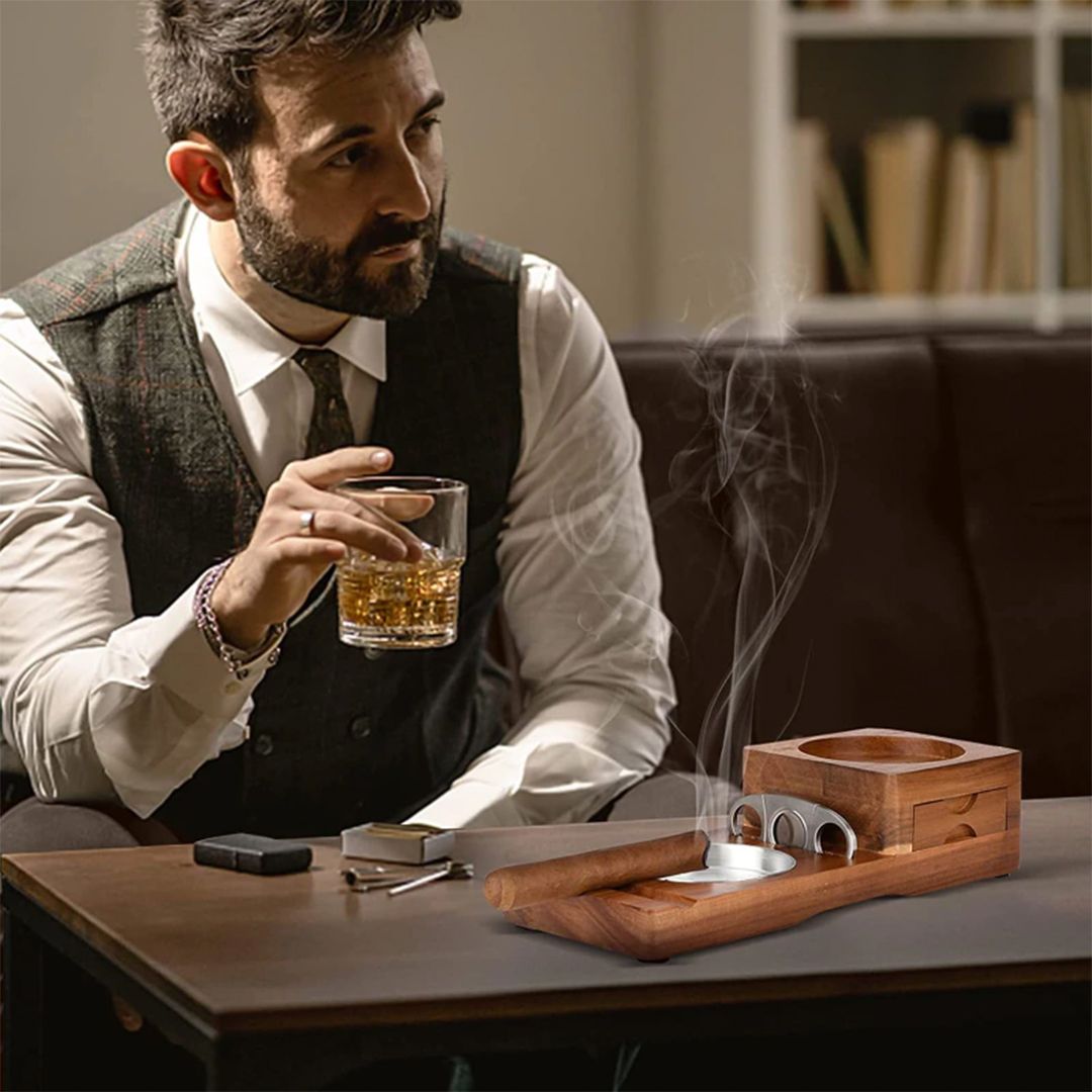Wooden Ashtray with Cup Coaster product thumbnail 2