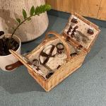 سلة نزهات من الخيزران مع أدوات للمائدة - 4