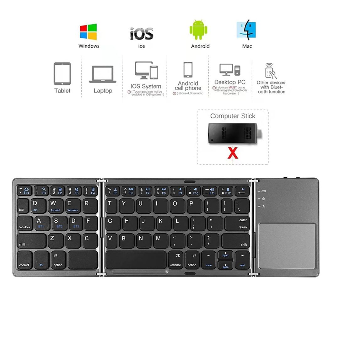 لوحة مفاتيح لاسلكية قابلة للطي - 10