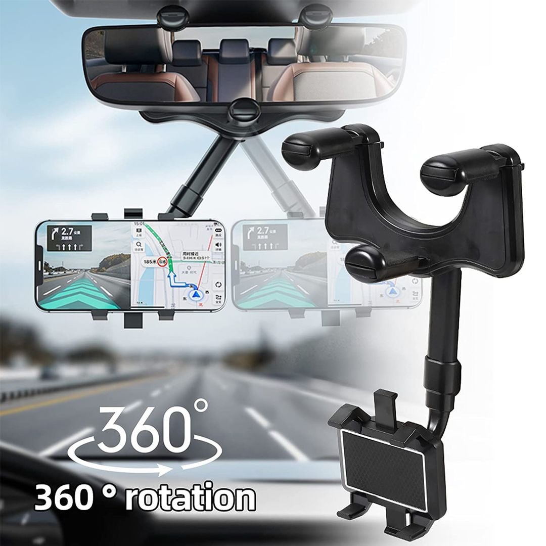 Auto Rearview Mirror Car Phone Holder