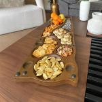 لوح تقديم خشبي فاخر للتسالي والضيافة من روح - 16