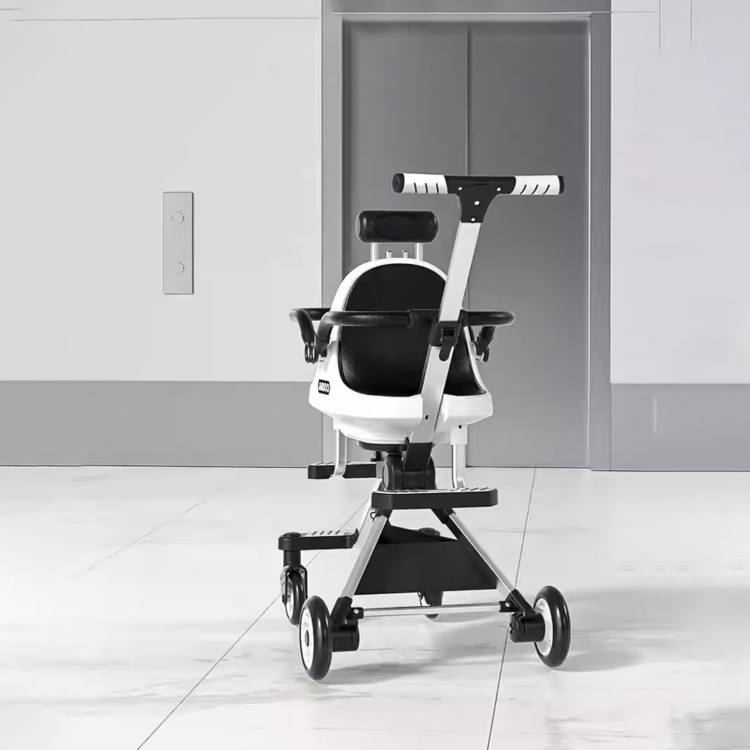 عربة أطفال مزدوجة بأربع عجلات كبيرة	 - 4