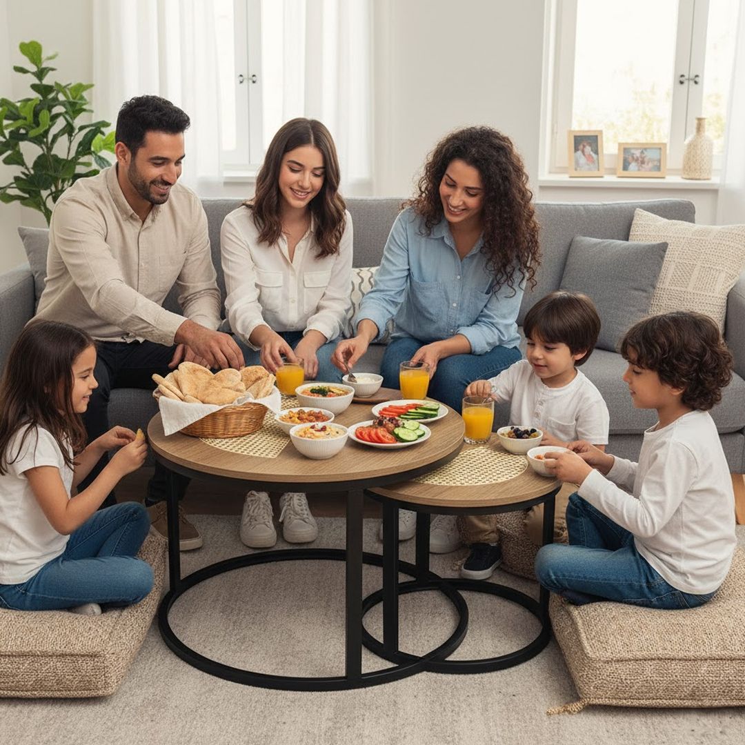 طاولات وسط متداخلة من الخشب و البامبو - 2