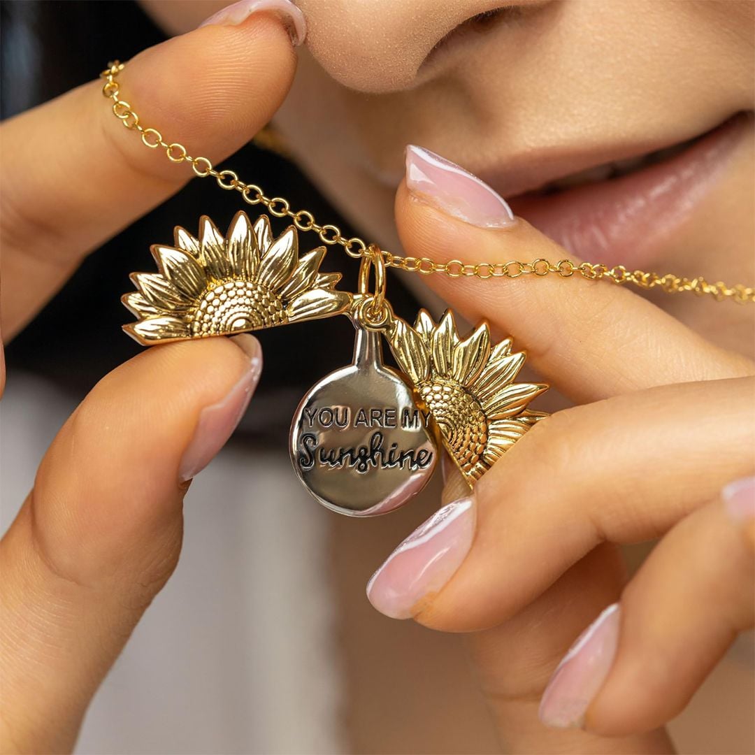 Gold Plated Sunflower Necklace - 3