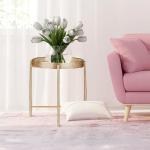 طاولة صينية تقديم معدنية ذهبية - 11