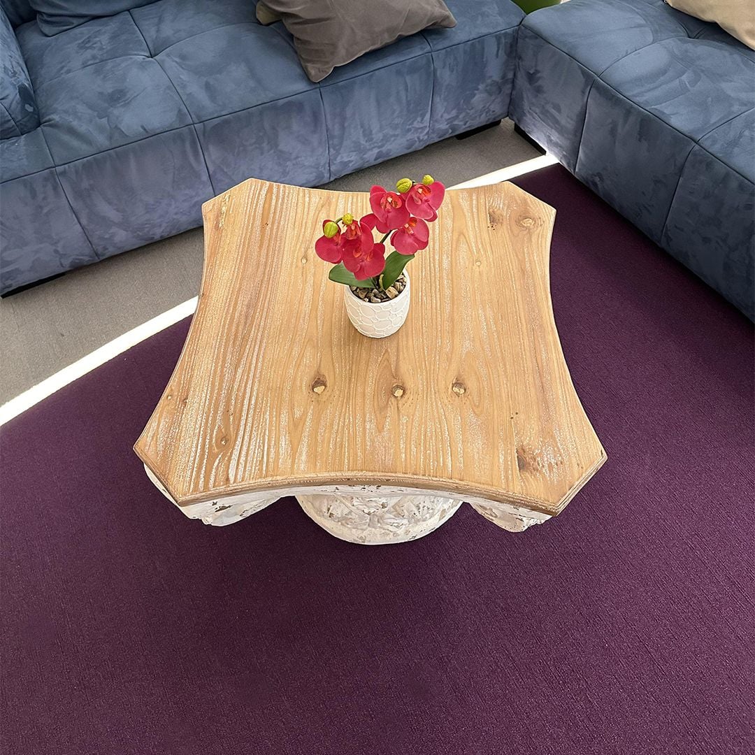 طاولة وسط بقاعدة انتيك حجرية - 8