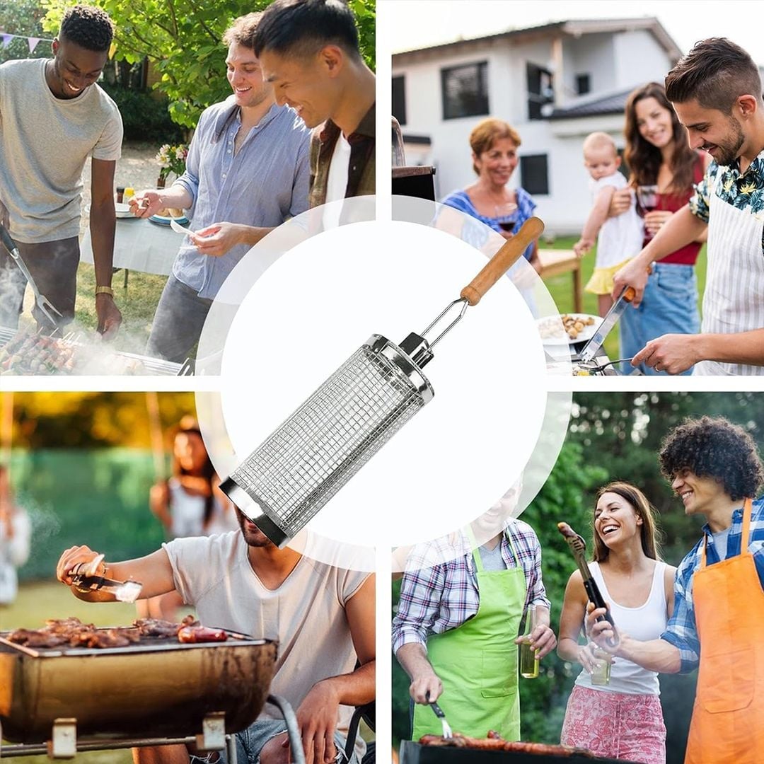 سلة شواء دوارة ستانلس ستيل - 6