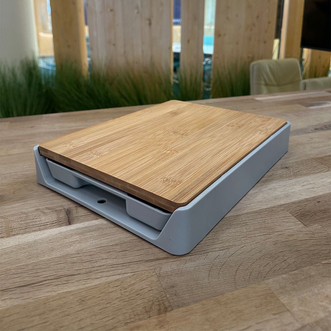 لوح تقطيع خشبي مع صندوق تخزين - 1