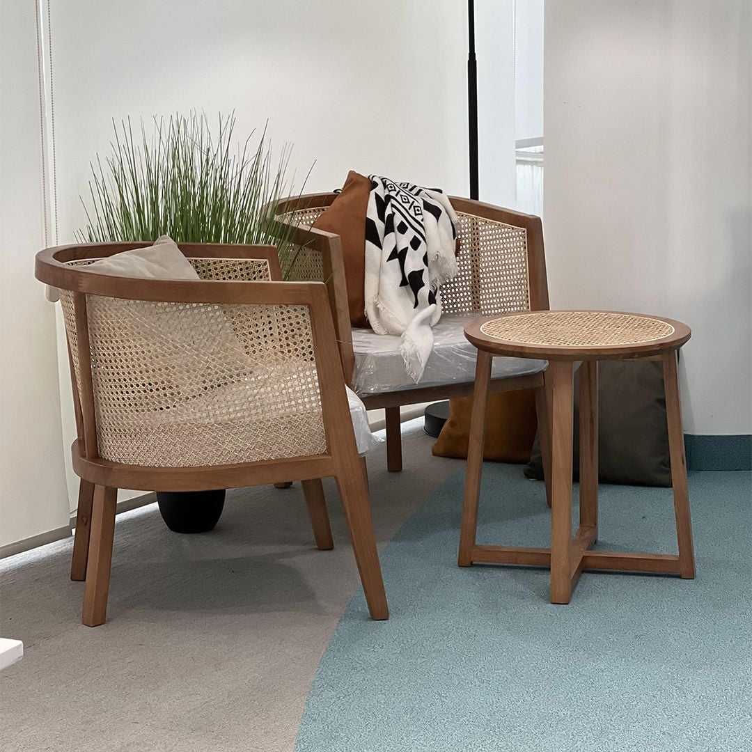 Side Table With Two Rattan Chairs product thumbnail 4