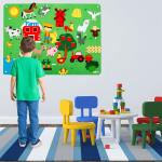 لوحة تعليمية من اللباد للأطفال بنمط حيوانات المزرعة - 3