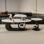 طقم طاولات وسط بيضاوية بتصميم فاخر - 7