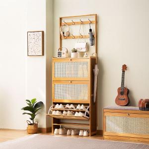 منظم خشبي للمدخل والأحذية