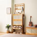 منظم خشبي للمدخل والأحذية