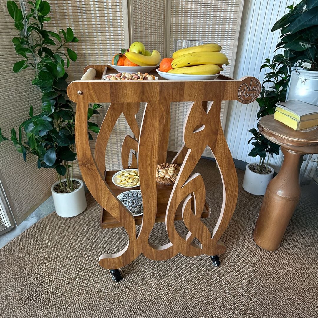 ترولي ضيافة خشبي بتصميم أهلاً من روح - 9