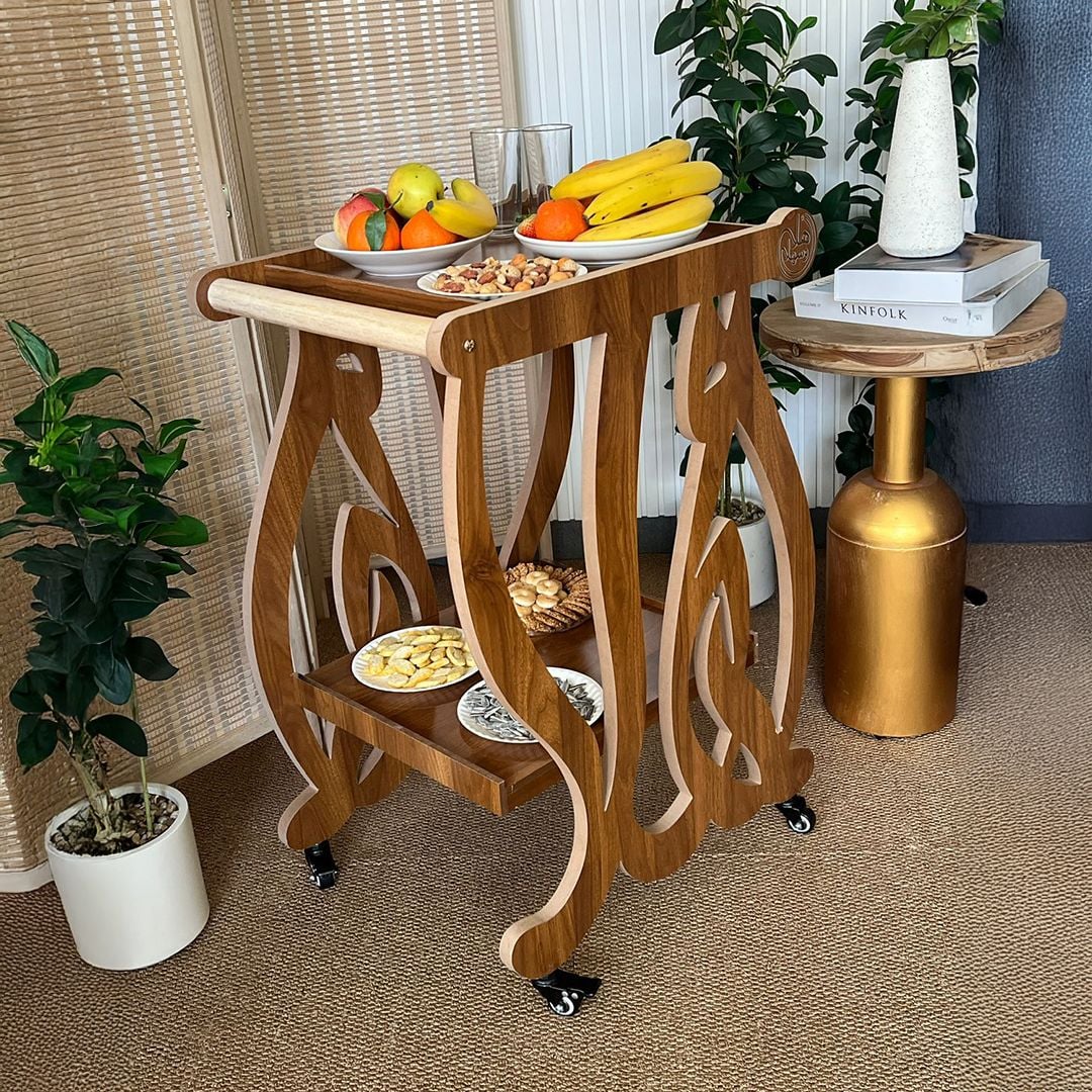 ترولي ضيافة خشبي بتصميم أهلاً من روح - 2