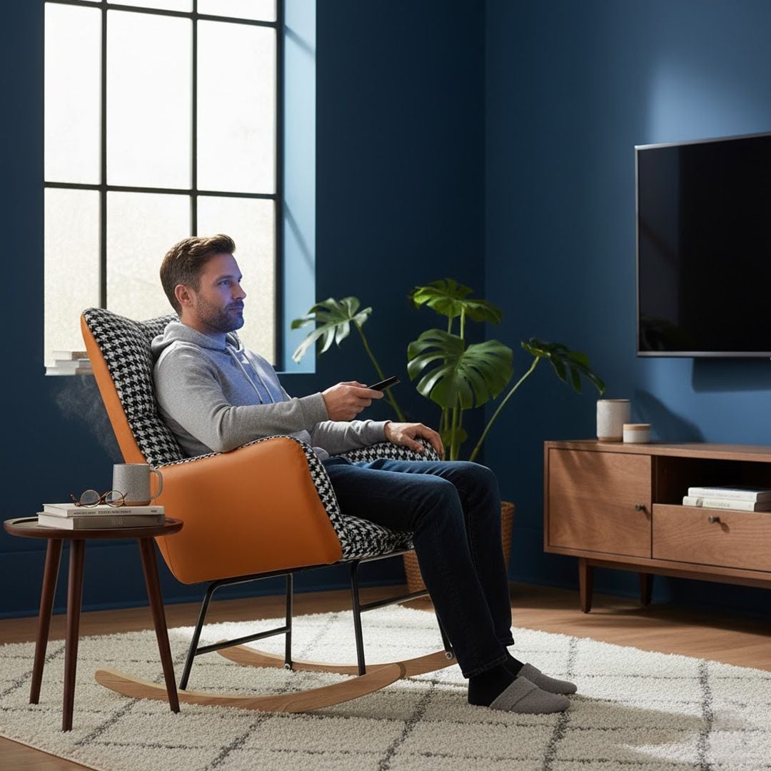 كرسي هزاز بتصميم كلاسيكي مريح - 3