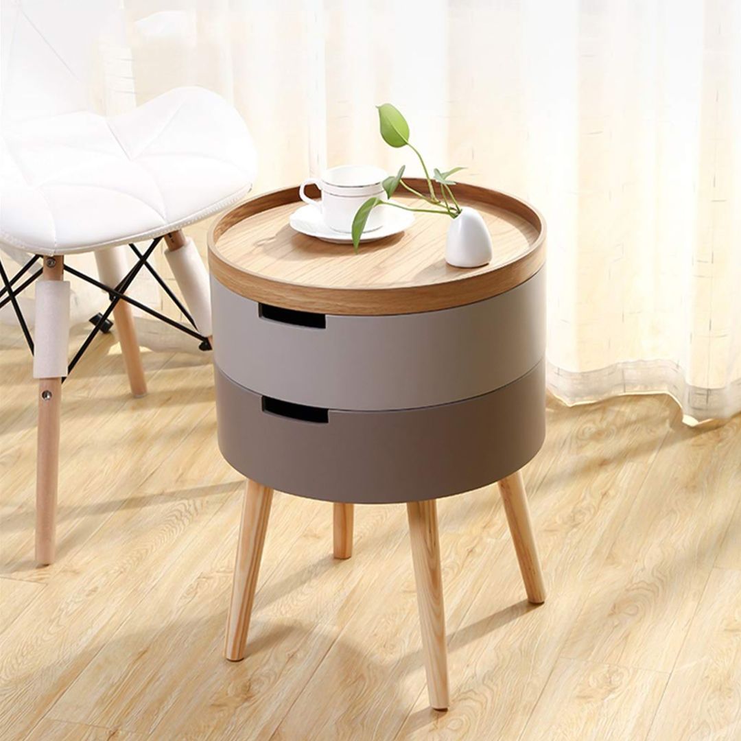 Round Side Table With Two Drawers product thumbnail 6
