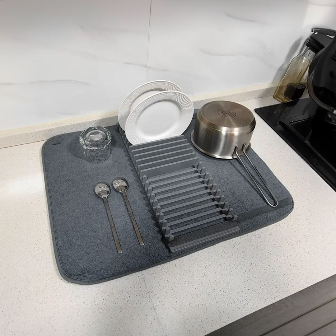 رف وبساط تجفيف الأطباق - 15