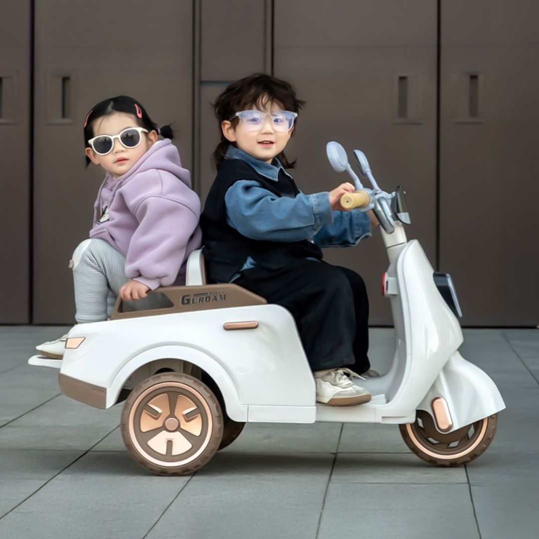 دراجة فيسبا كهربائية للاطفال بمقعد خلفي - 4