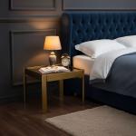 طاولة ديكور مربعة بتصميم ساعة تروس ذهبية - 11