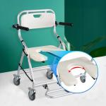 كرسي حمام طبي بعجلات قابل للطي - 6
