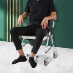 كرسي حمام طبي بعجلات قابل للطي - 10