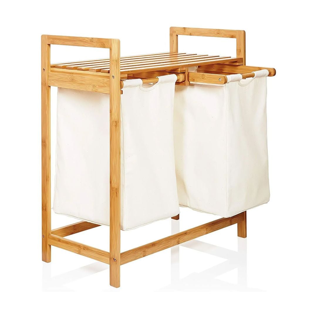 Double Wooden Laundry Basket product thumbnail 8