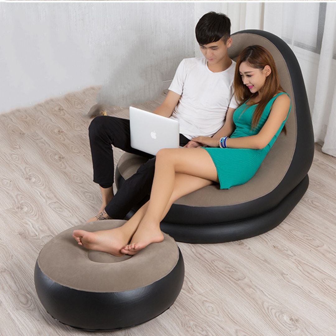 Single Lazy Sofa Chair with Footstool product thumbnail 4