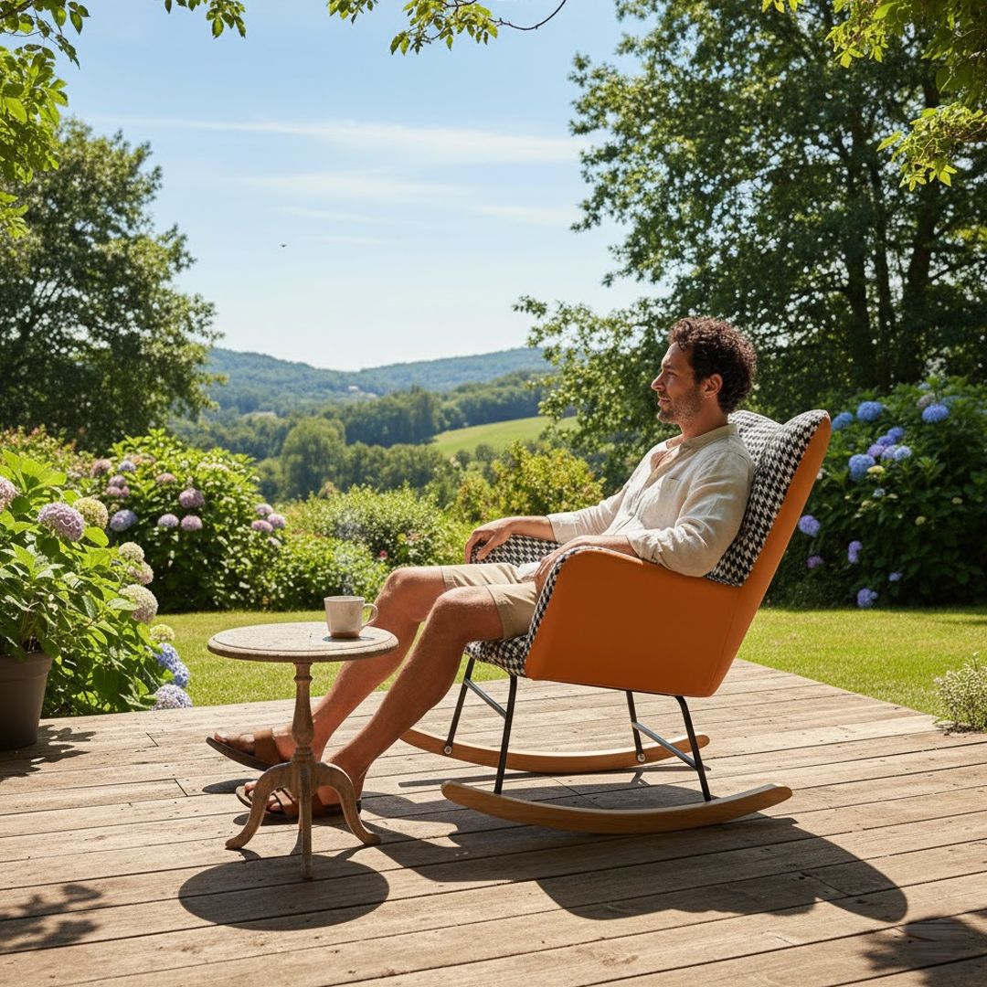 كرسي هزاز بتصميم كلاسيكي مريح - 4