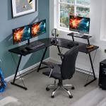 مكتب خشبي على شكل حرف L - 2