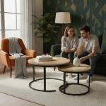 طاولات وسط متداخلة من الخشب و البامبو - 10