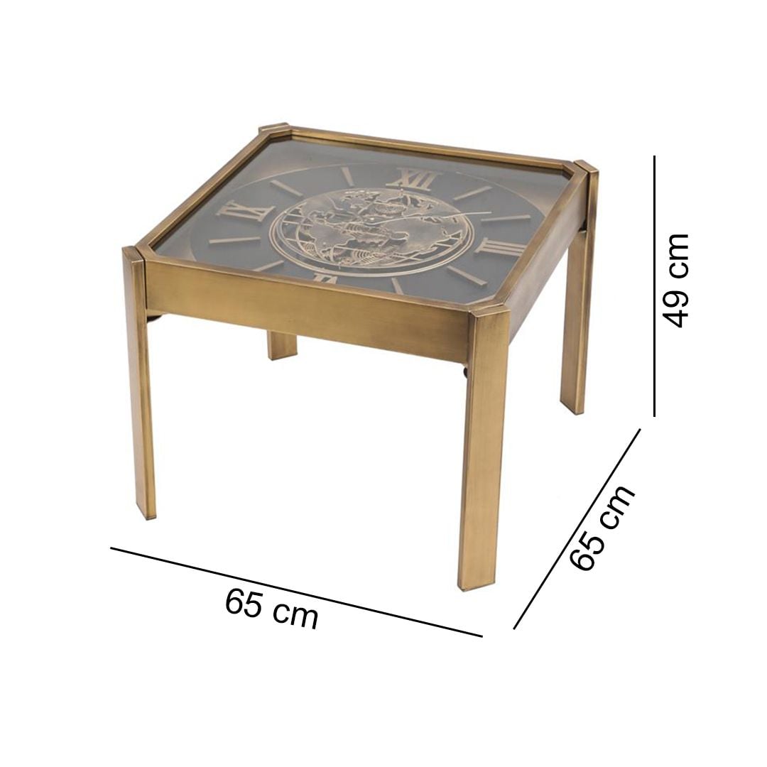 Luxury Square Table with Gold Gear Clock Design product thumbnail 16