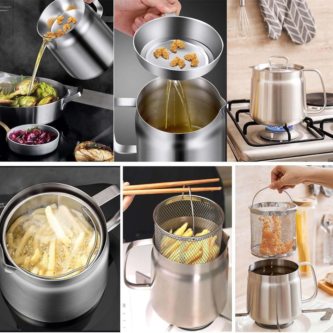 مقلاة زيت عميقة مع مصفاة - 6