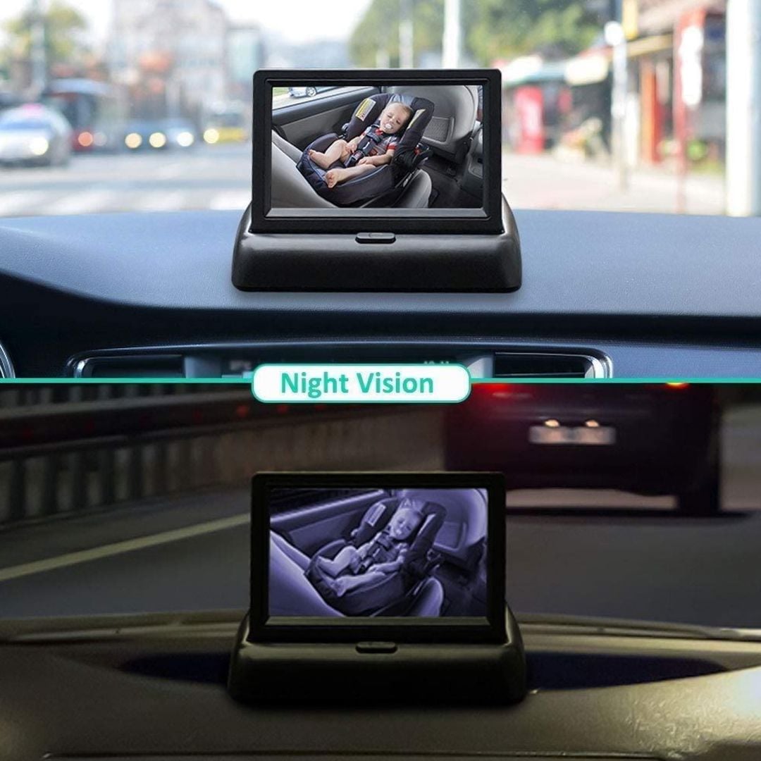 شاشة وكاميرا لمراقبة الأطفال في السيارة - 10