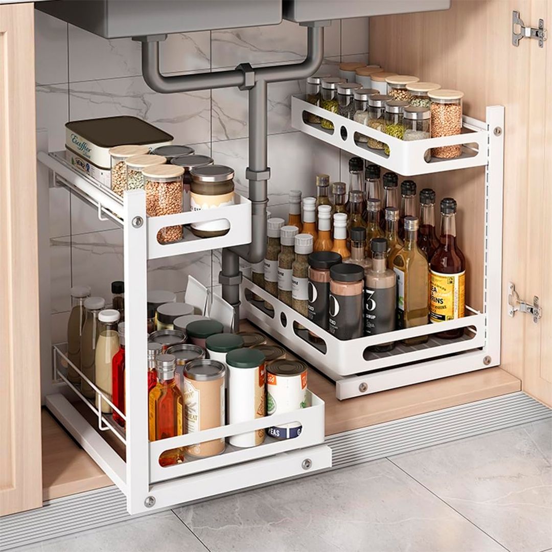 رفوف سحب لتنظيم الخزائن - 1