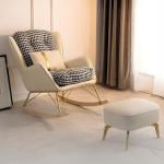 كرسي هزاز جلد فاخر مع مسند قدم - 16