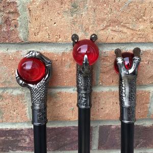 Walking Cane with Crystal Ball Handle - 3
