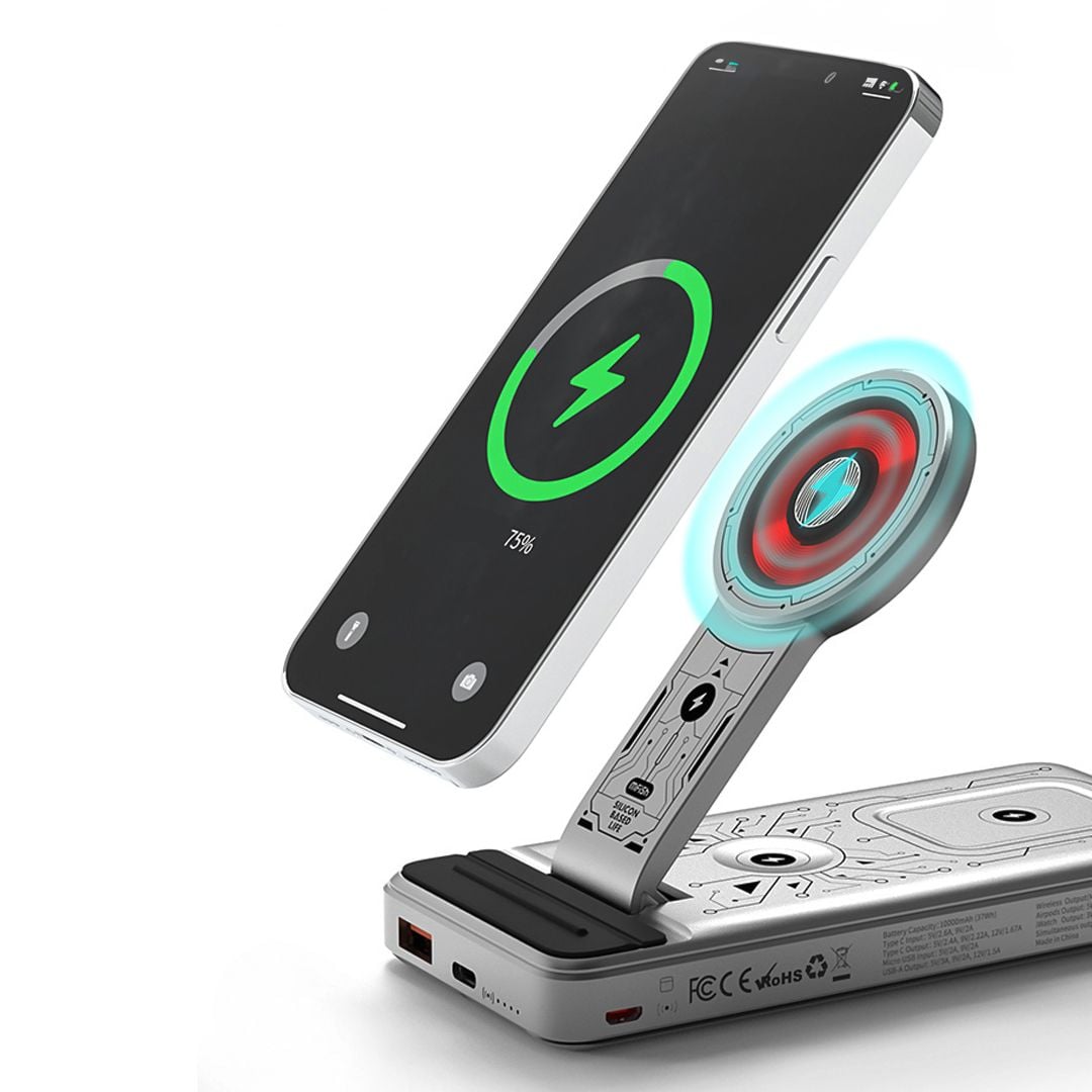 شاحن وباور بانك لاسلكي متعدد الوظائف - 9