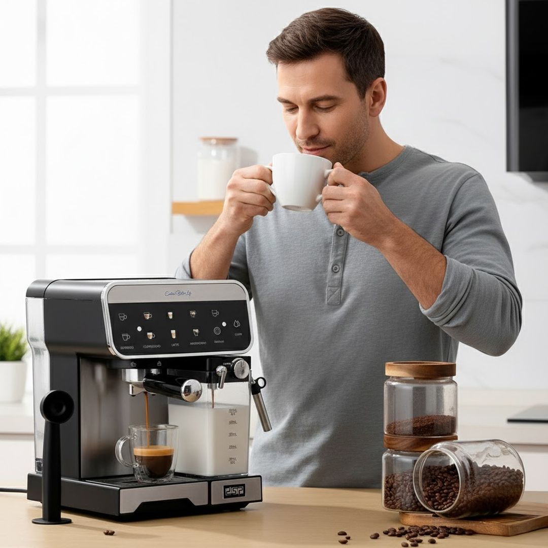 ماكينة إسبريسو DSP الاحترافية بضغط 20 بار - 10