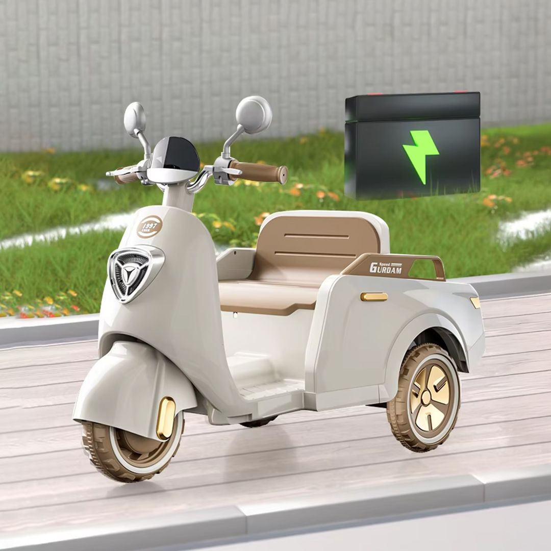 دراجة فيسبا كهربائية للاطفال بمقعد خلفي - 9