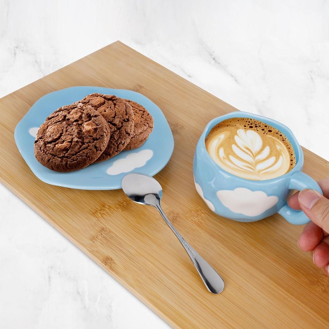 فنجان مع صحن بتصميم الغيمة - 10