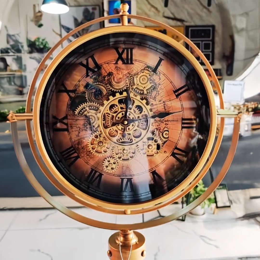 ساعة أرضية بتصميم تروس كلاسيكي - 4