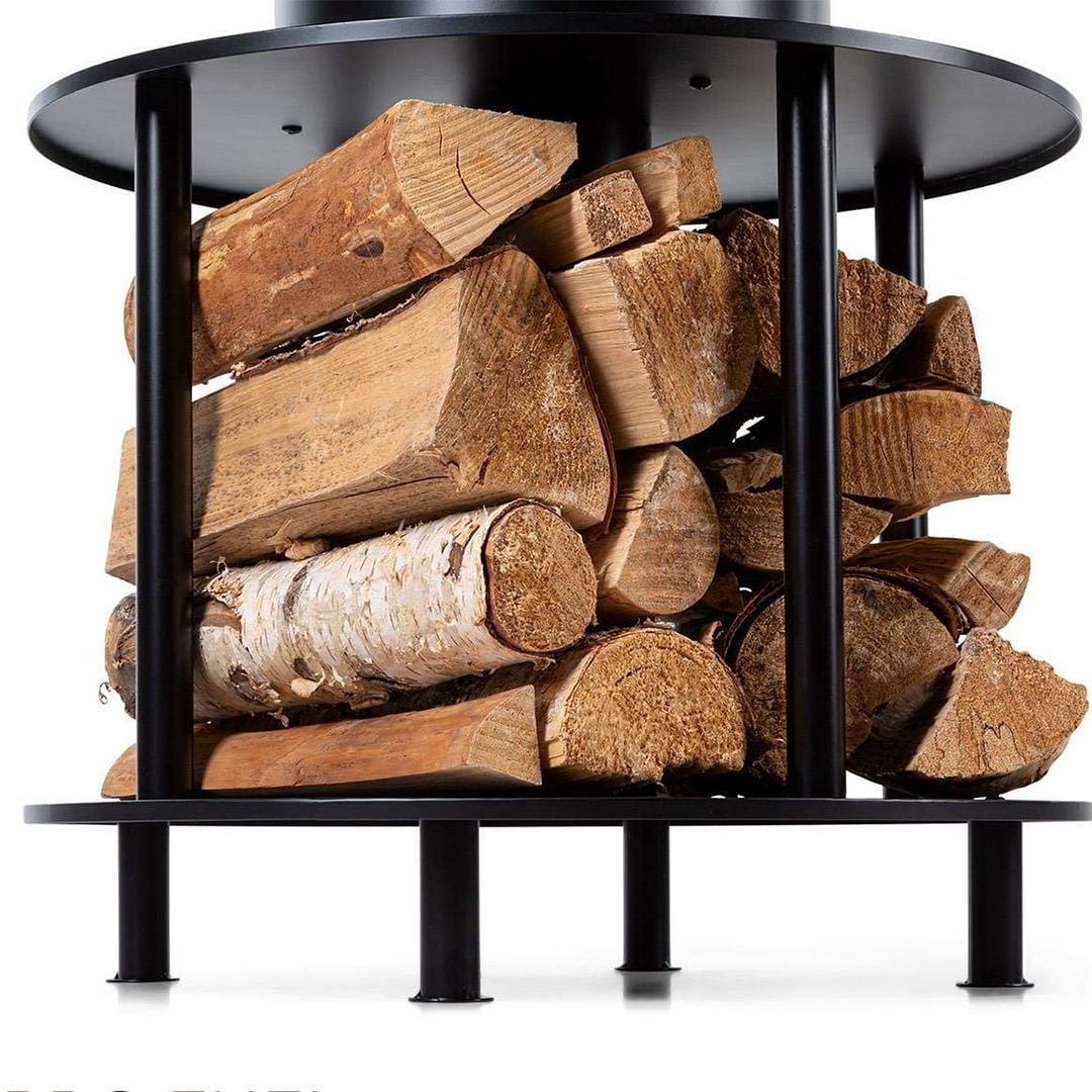  موقد الحطب الخارجي مع مساحة تخزين - 7