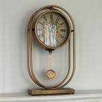 ساعة ديكورية بتصميم تروس و بندول ذهبي فاخر - 10