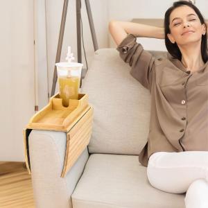 Bamboo Sofa Armrest Tray - 3