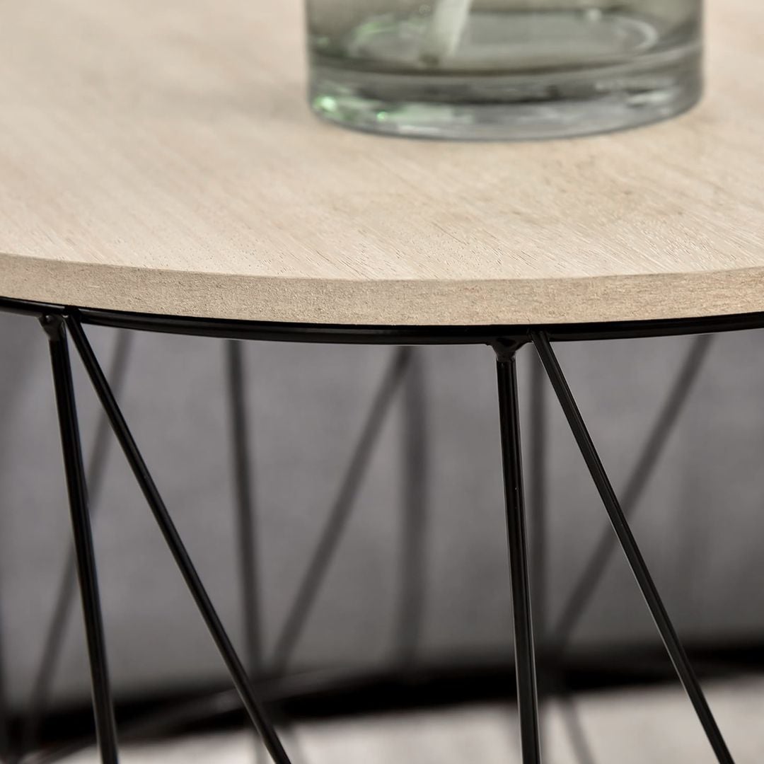 طاولة معدنية متعددة الاستخدام بغطاء خشبي - 8