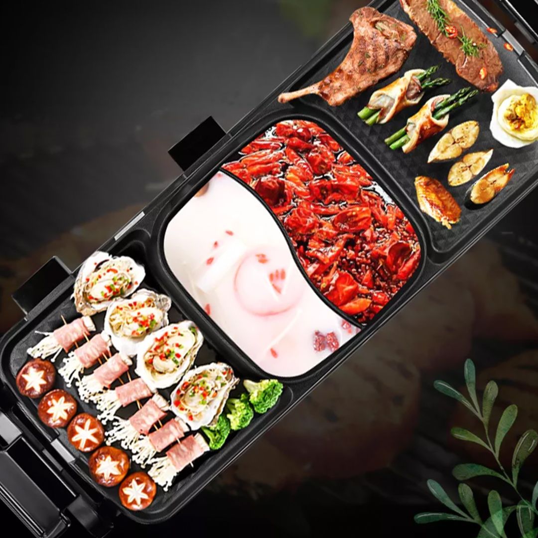 Double Electric Grill with Pot product thumbnail 3